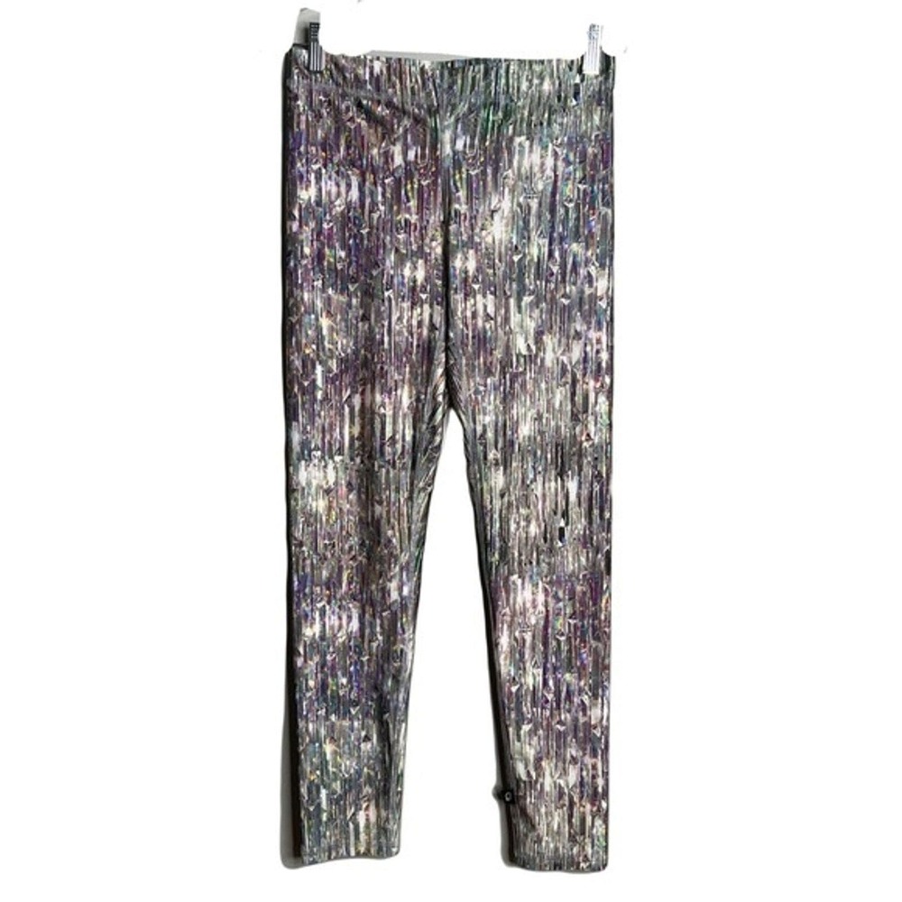 Terez Pants Womens Small Tall Band Leggings Multi Crystalized Broken Glass Print